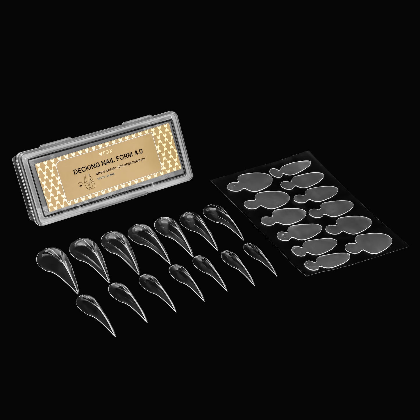 Верхні форми для моделювання F.O.X Decking Nail form 4.0 Кіготь (28 шт.)