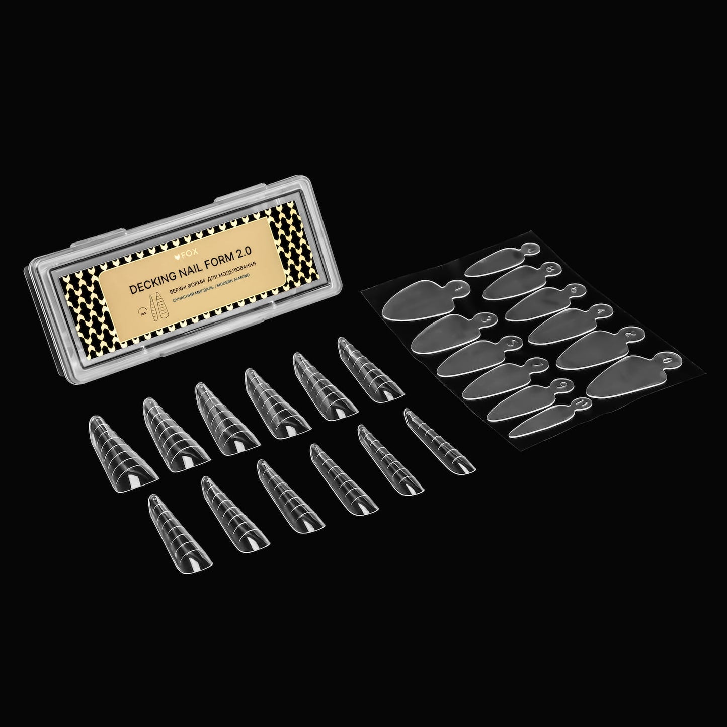 Верхні форми для моделювання F.O.X Decking Nail form 2.0 Сучасний Мигдаль (24 шт)