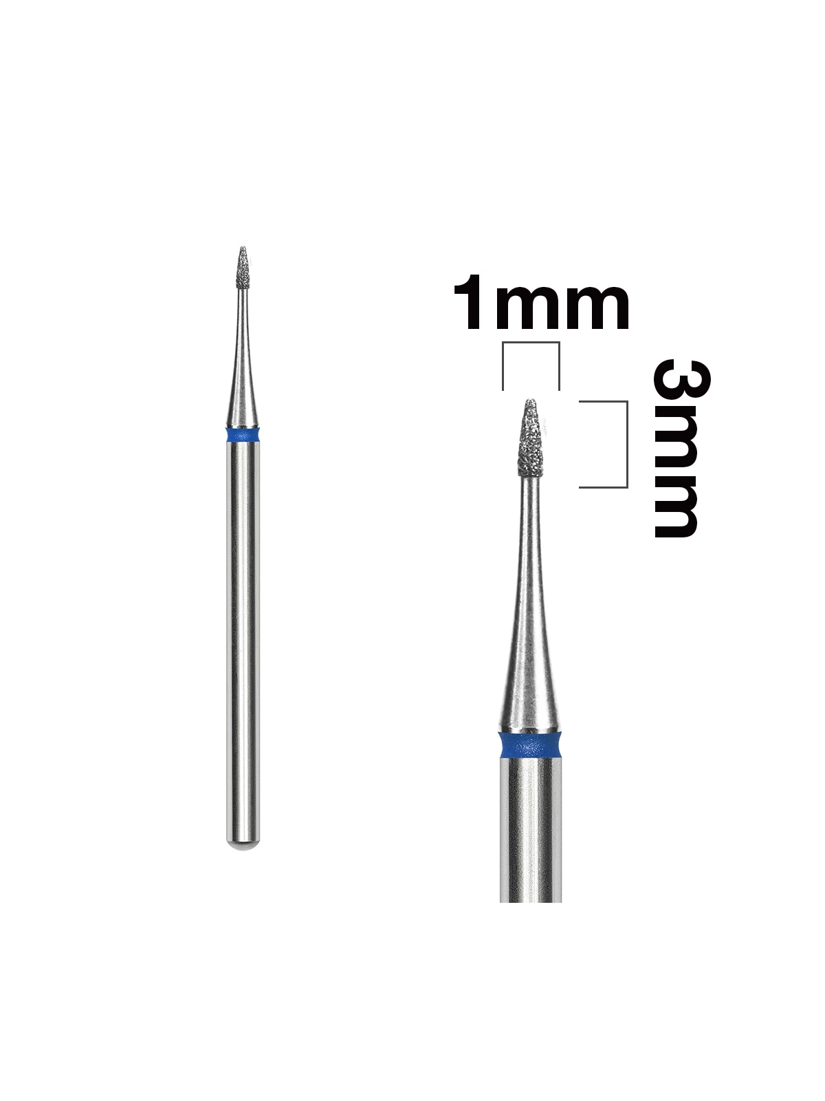 Фреза діамантова полум'я міні синє діаметр 1 мм, Staleks