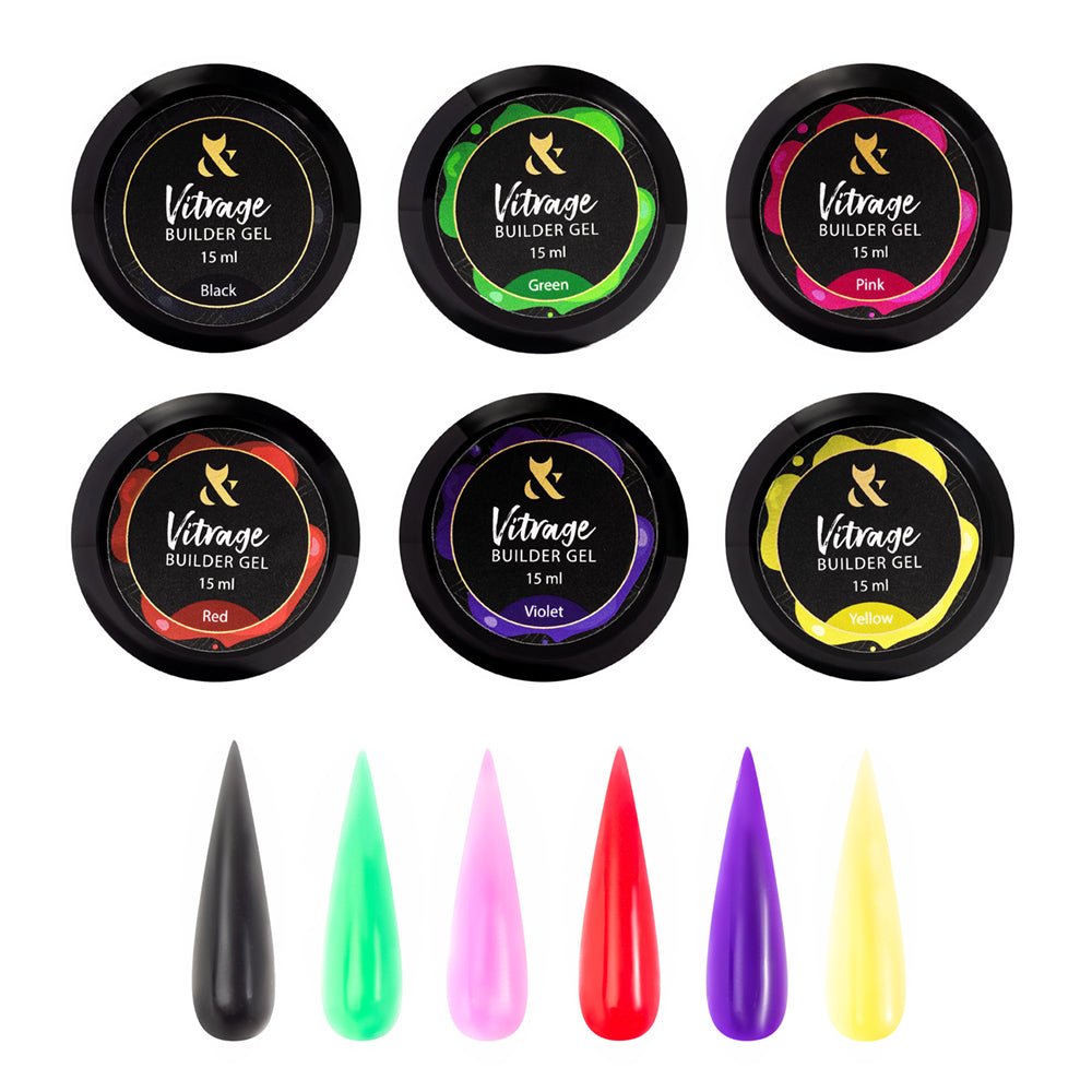 6 colors Vitrage Builder Gel SET - F.O.X