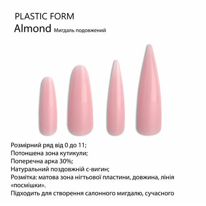 Верхні форми для моделювання F.O.X Decking Nail form 2.0 Подовжений Мигдаль (24 шт.)