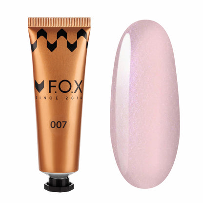 Полігель F.O.X Poly gel Nano 007, (тюб) нюд з дрібним шимером