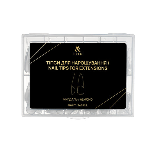 F.O.X Nail Tips for extensions  Мигдаль (240 шт.)
