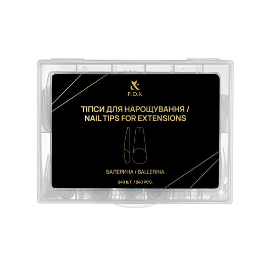 F.O.X Nail Tips for extensions  Балерина (240 шт.)