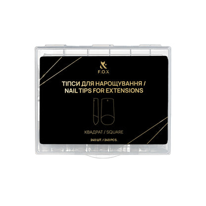 F.O.X Nail Tips for extensions  Квадрат (240 шт.)