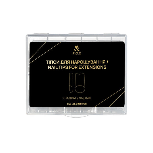 F.O.X Nail Tips for extensions  Квадрат (240 шт.)