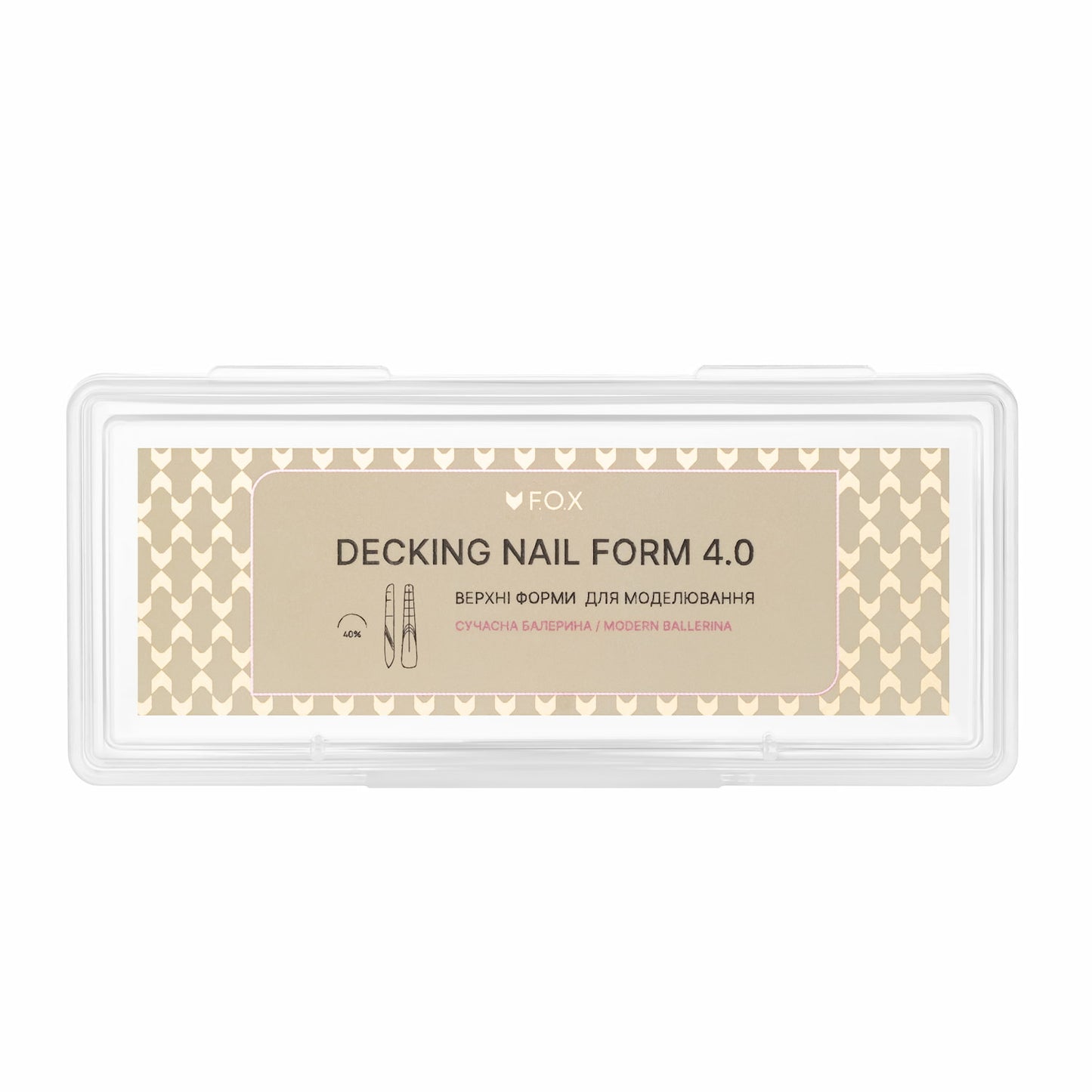 Верхні форми для моделювання F.O.X Decking Nail form 4.0 Сучасна Балерина (28 шт.)