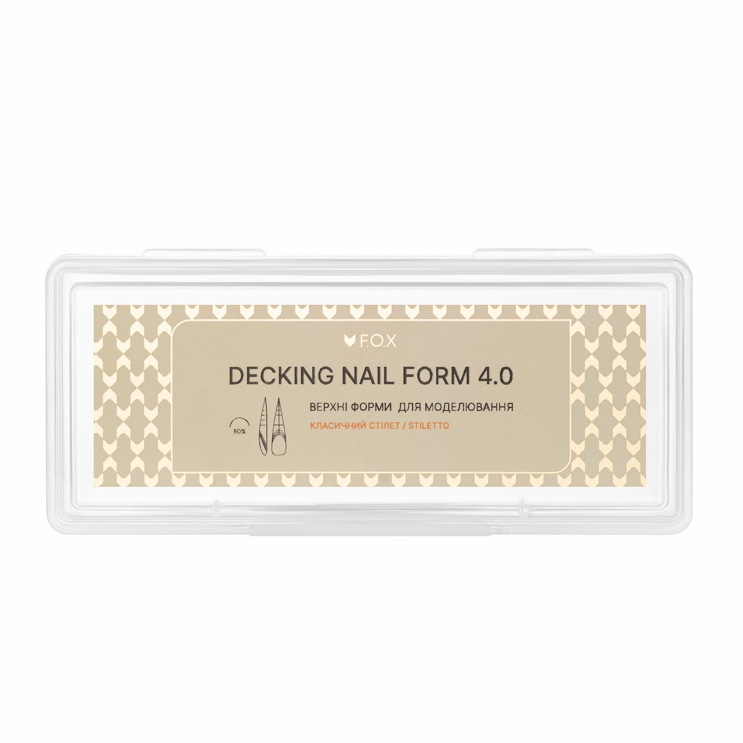 Верхні форми для моделювання F.O.X Decking Nail form 4.0 Класичний Стілет (28 шт.)