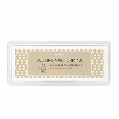 Верхні форми для моделювання F.O.X Decking Nail form 4.0 Класичний Стілет (28 шт.)