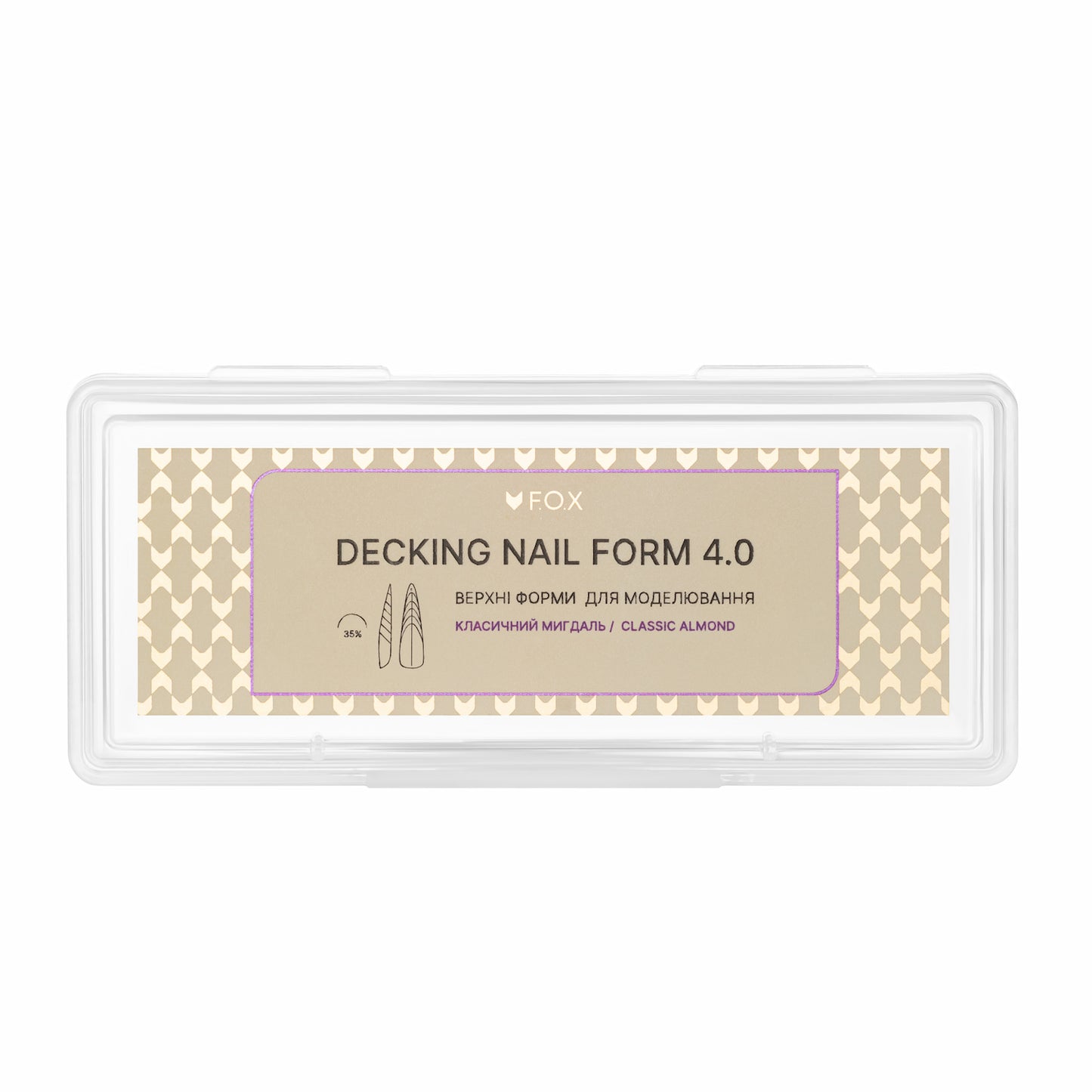 Верхні форми для моделювання F.O.X Decking Nail form 4.0 Класичний мигдаль (28 шт.)