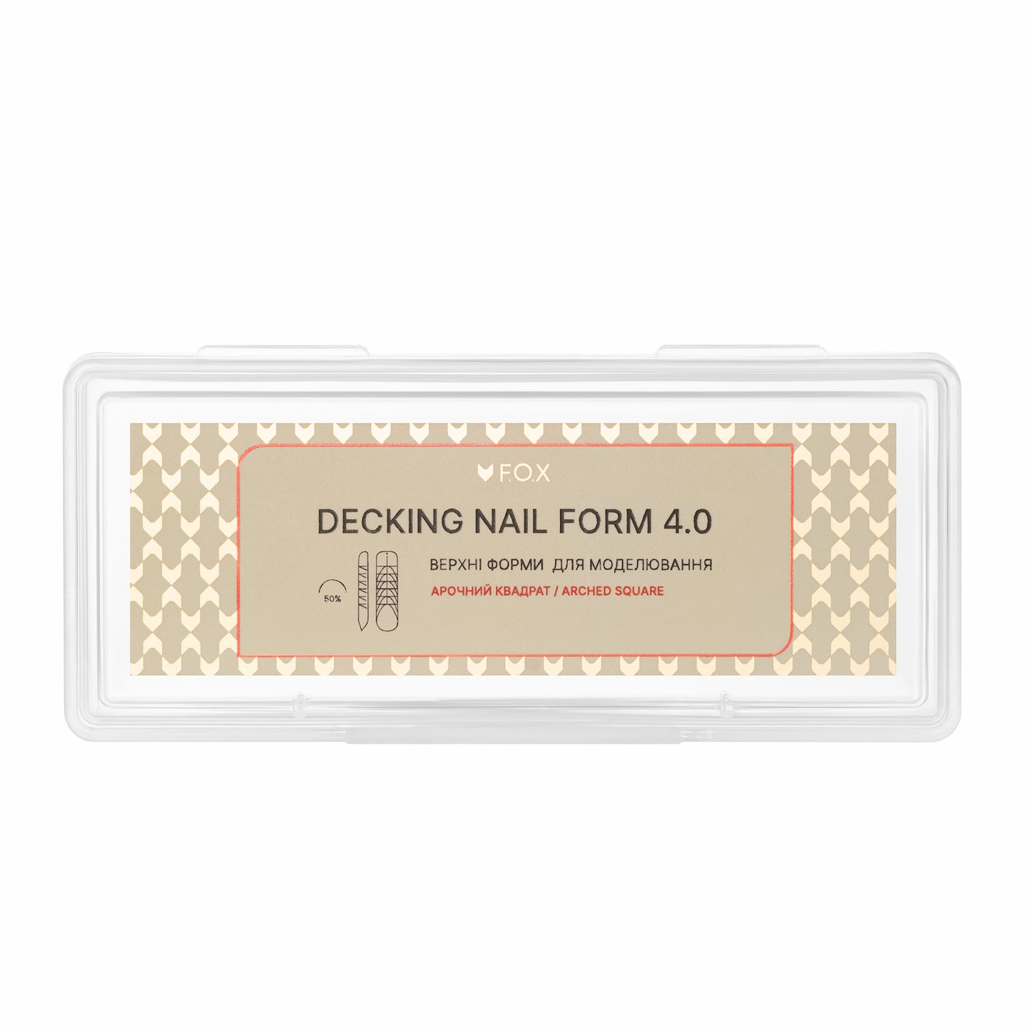 Верхні форми для моделювання F.O.X Decking Nail form 4.0 Арочний квадрат (28 шт.)