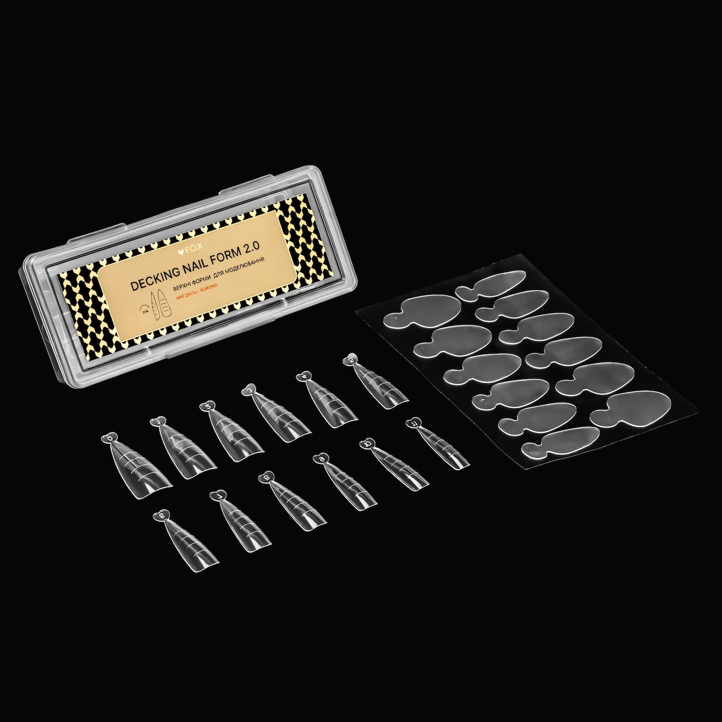 Верхні форми для моделювання F.O.X Decking Nail form 2.0 Мигдаль (24 шт)