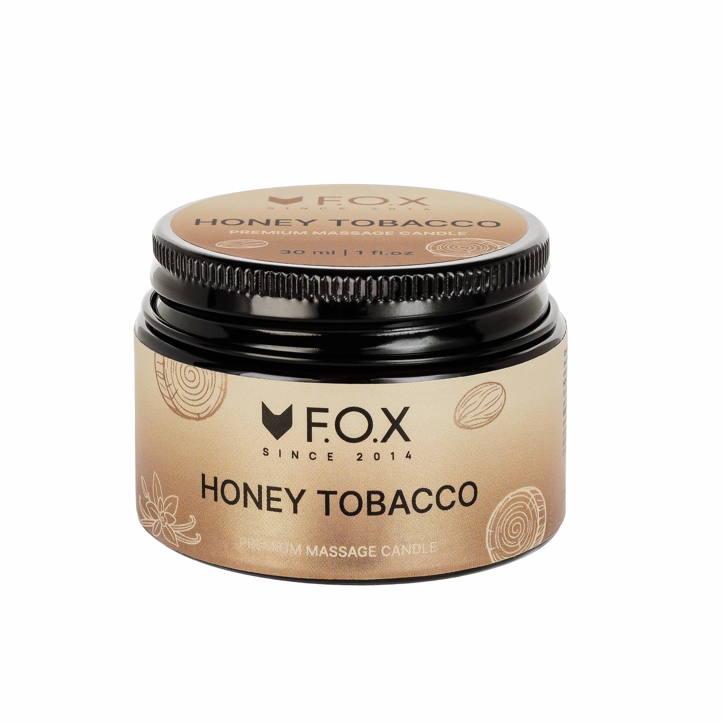 Масажна свічка преміум F.O.X Honey Tobacco, 30 ml