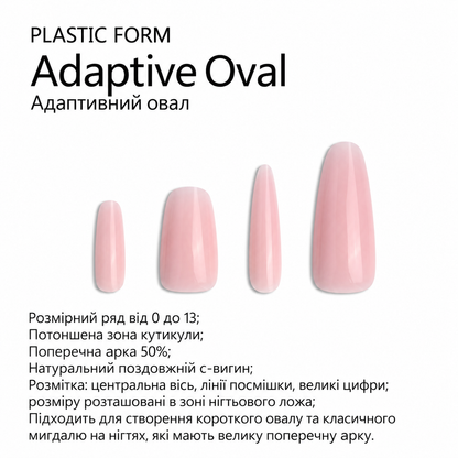 Верхні форми для моделювання F.O.X Decking Nail form 4.0 Адаптивний овал (28 шт.)