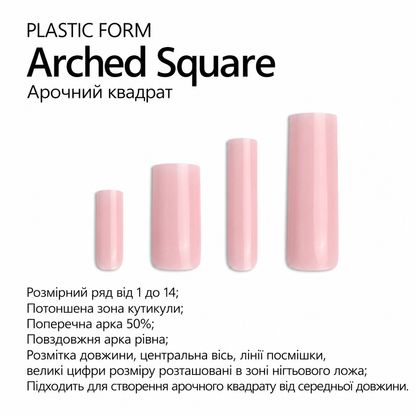Верхні форми для моделювання F.O.X Decking Nail form 4.0 Арочний квадрат (28 шт.)