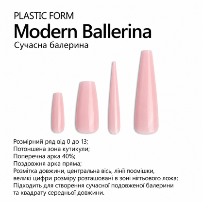 Верхні форми для моделювання F.O.X Decking Nail form 4.0 Сучасна Балерина (28 шт.)