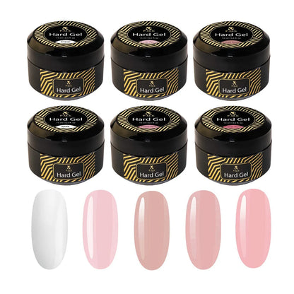 F.O.X Hard Gel колекція із 6 шт ( Clear, Pastel, Nude, Milk, Pink, Rose )