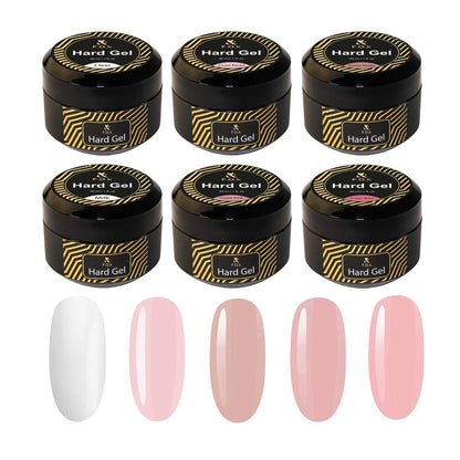 F.O.X Hard Gel колекція із 6 шт ( Clear, Pastel, Nude, Milk, Pink, Rose )